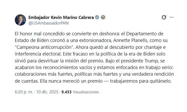 Kevin Marino Cabrera señala a Annette Planells