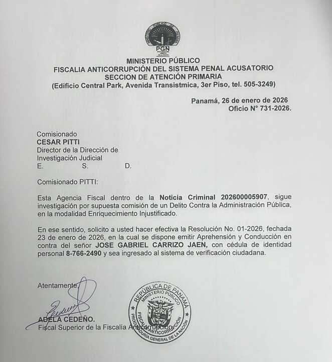 MP pide conducir a Gaby Carrizo